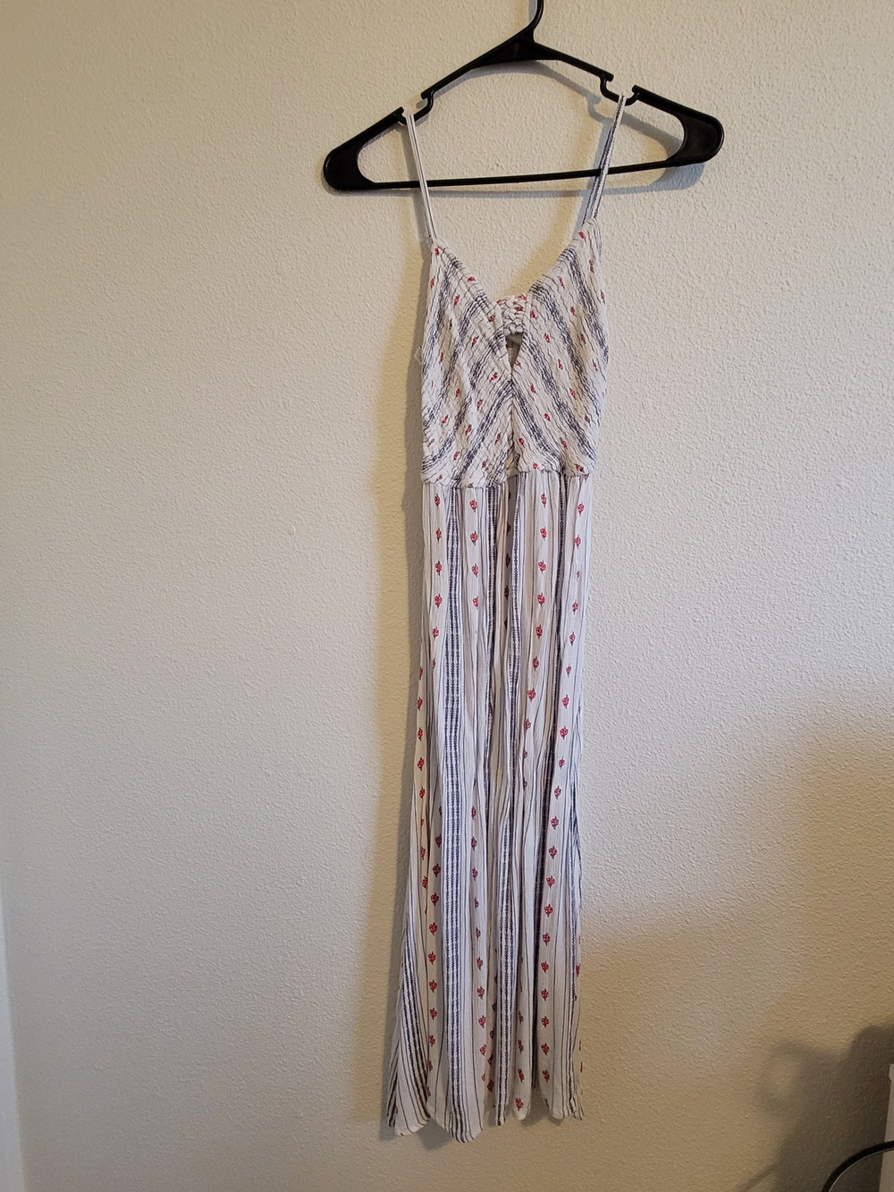 Japna White Maxi Dress with Red and Blue Accents #181